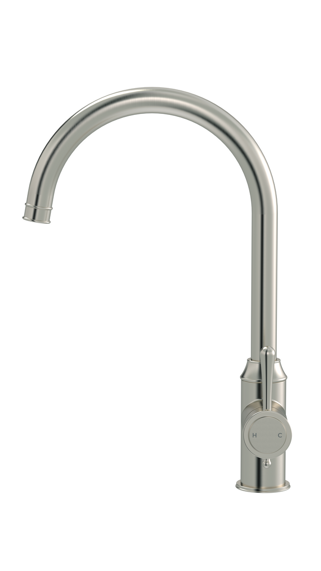 Harrington Kitchen Mixer with Swivel Spout - PVD Brushed Nickel (SKU: HK03-PVDBN) by Meir AU