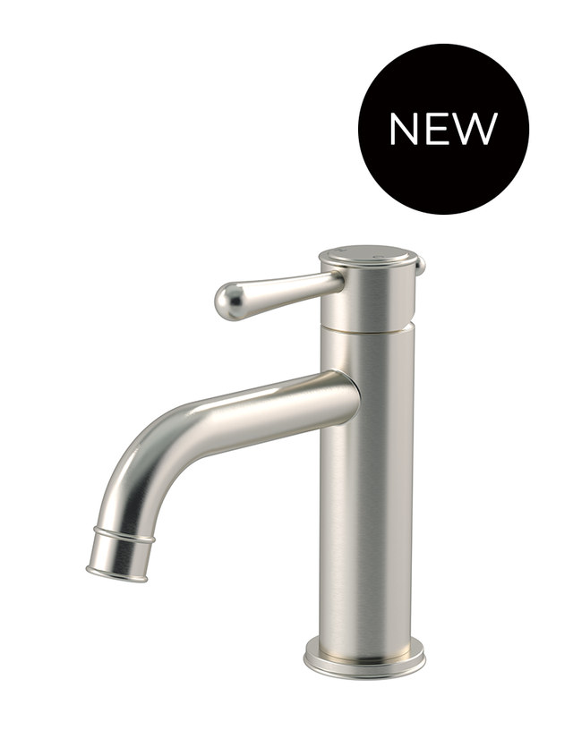 Harrington Short Basin Mixer - PVD Brushed Nickel (SKU: HB03-PVDBN) by Meir AU