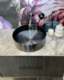 Lavello Round Steel Bathroom Basin 380 x 110 - PVD Shadow - MBRP-380110-PVDGM