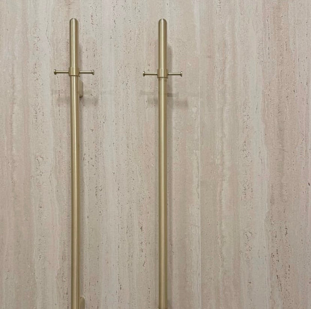 Heated Vertical Towel Rail - PVD Tiger Bronze (SKU: MHT02B-PVDBB) by Meir