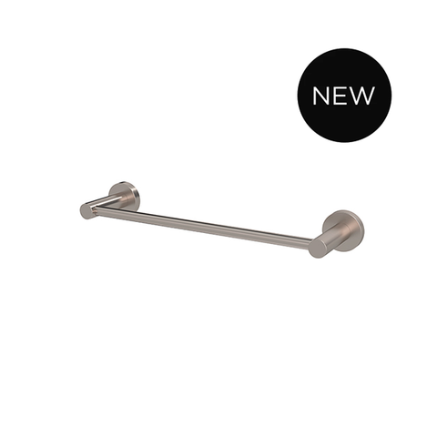 Round Single Towel Rail 300mm - Champagne