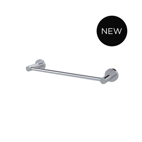 Round Single Towel Rail 300mm - Polished Chrome