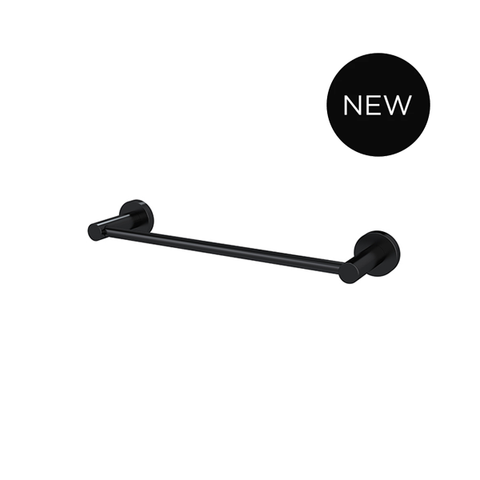 Round Single Towel Rail 300mm - Matte Black