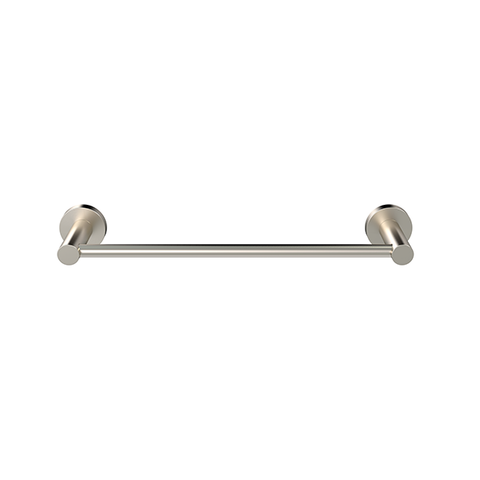 Round Single Towel Rail 300mm - PVD Brushed Nickel