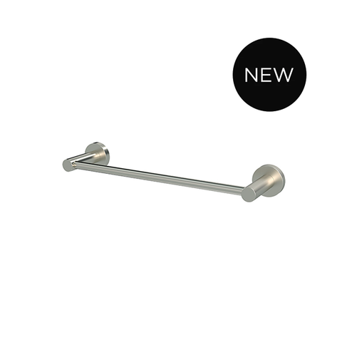 Round Single Towel Rail 300mm - PVD Brushed Nickel