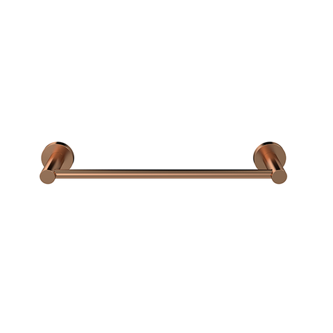 Round Single Towel Rail 300mm - PVD Lustre Bronze