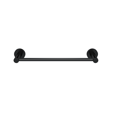 Round Single Towel Rail 300mm - Matte Black