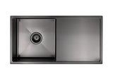 Lavello Kitchen Sink - Single Bowl & Drainboard 840 x 440 - PVD Gunmetal Black - MKSP-S840440DX-PVDGM