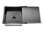 Lavello Kitchen Sink - Single Bowl & Drainboard 840 x 440 - PVD Gunmetal Black - MKSP-S840440DX-PVDGM